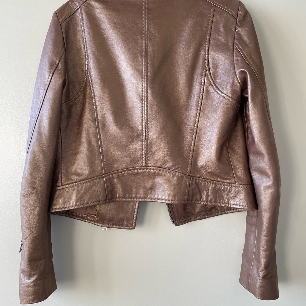 Lamarque bronze Leather Moto Jacket - Picture 2 of 2